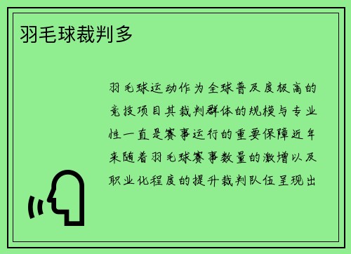 羽毛球裁判多